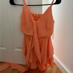 Francesca's Collections Asymmetrical Orange Dress